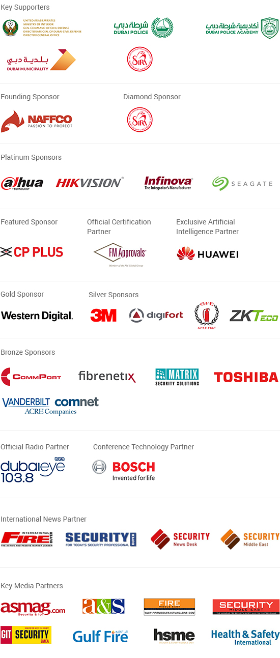 Sponsors and Supporters for Intersec 2020