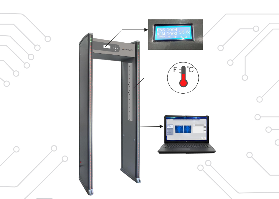 Vantage Door Frame Temperature & Metal Detector